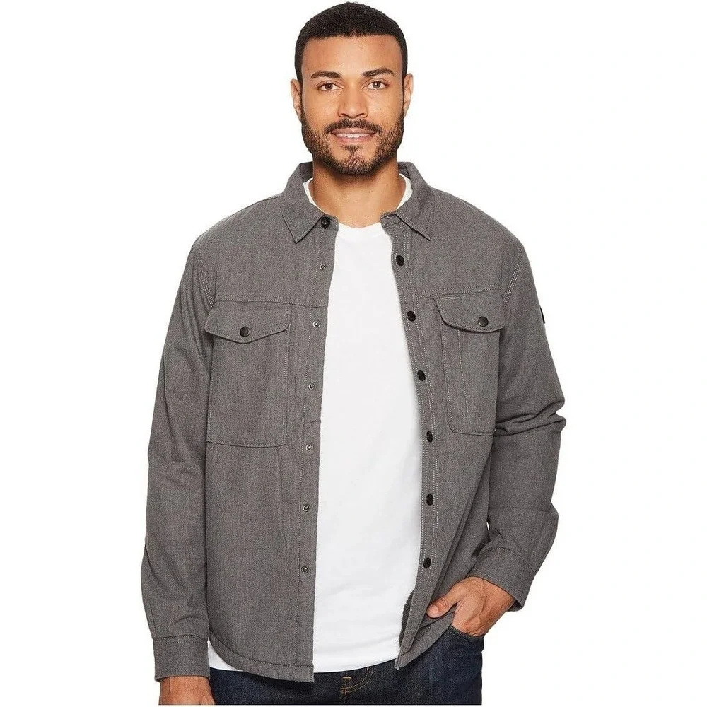 The‎ North Face Mens Campshire Sherpa Fleece Lined Shirt Jacket Grey M NEW